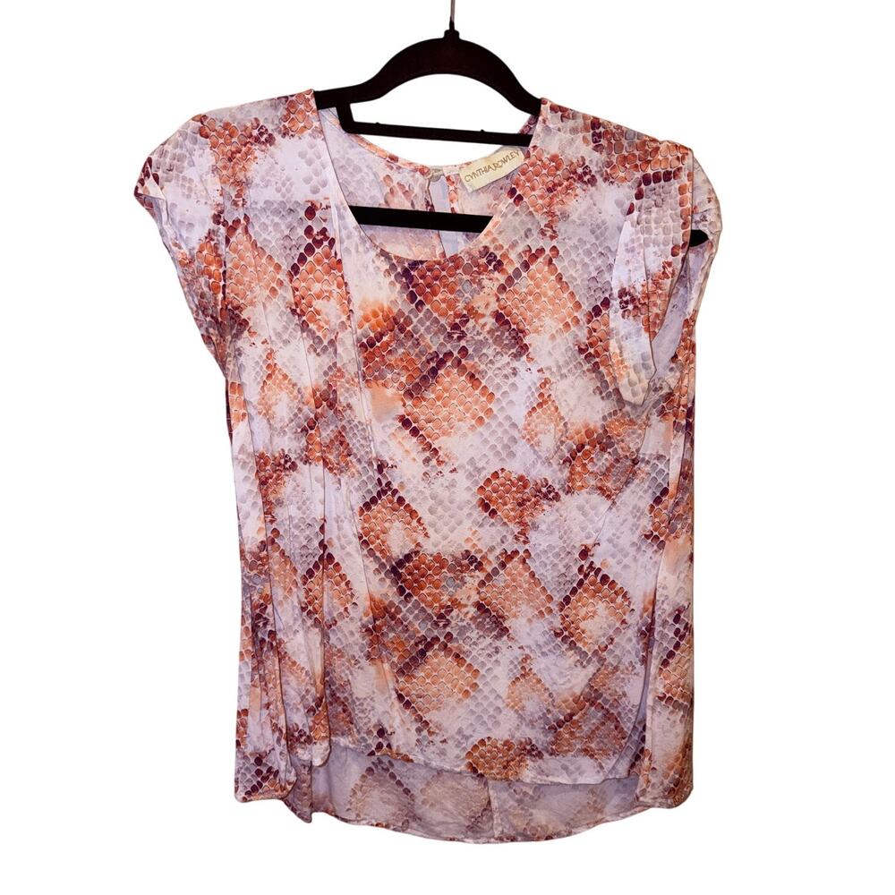 Cynthia Rowley Pink Snake Print Top
